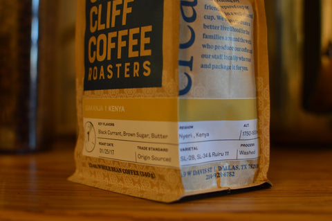 Oak cliff coffee roasters coffee packaging